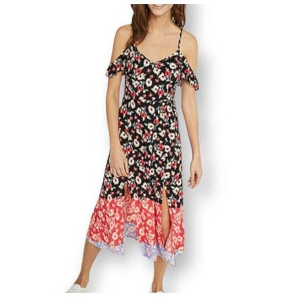 Express Floral Maxi Dress - Black and Red - Picture 1 of 13
